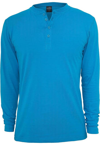 Urban Classics Henley Long Sleeve shirt Türkis für Herren