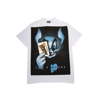 Cat & Mous Oversized Comic T-Shirt in Weiẞ für Herren