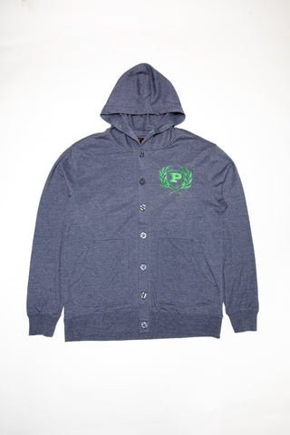 Phat Farm Button Down Hoody Navy Melange für Herren