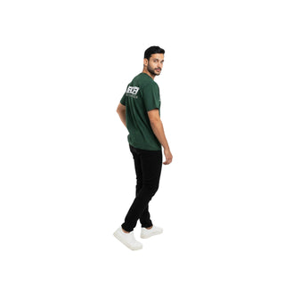 Grünes JAZA Born To Be Rich T-Shirt für Herren – Seiten- und Rückansicht mit großem Logo