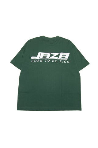 Jaza Oversized Unisex T-Shirt Born to be Rich Edition in Grün/Weiß