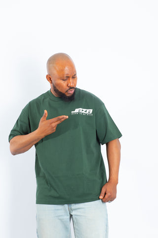 Jaza Oversized Unisex T-Shirt Born to be Rich Edition in Grün/Weiß