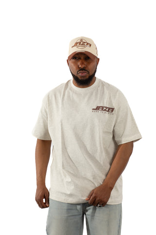 Jaza Oversized Unisex T-Shirt Born to be Rich Edition in Beige/Braun