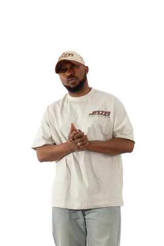 Jaza Oversized Unisex T-Shirt Born to be Rich Edition in Beige/Braun