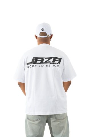 Jaza Oversized Unisex T-Shirt Born to be Rich Edition in White