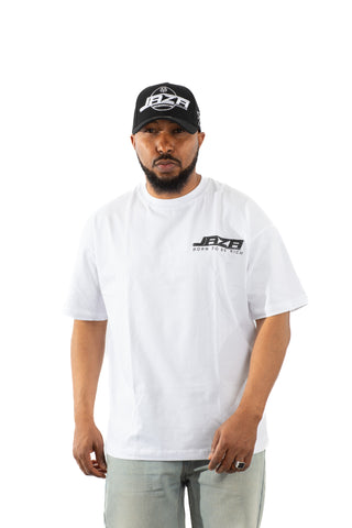Jaza Oversized Unisex T-Shirt Born to be Rich Edition in White