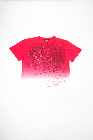 Hama Oversized T-Shirt mit Crystal Strasssteine ( Rot Weiss )