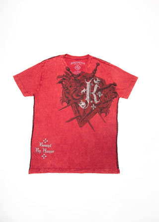 Kayden.K T-Shirt mit Crystal Strasssteine für Herren ( Rot )