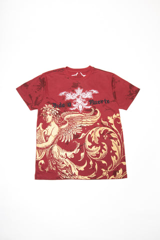 Attitude Gold Oversized T-Shirt für Herren ( Dunkelrot Gold )