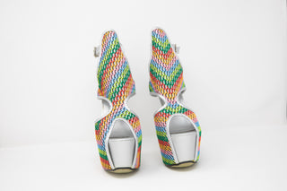 JAZA Elegante und Komfort Fischmaul High Heels in Rainbow ( Mehrfarbig )