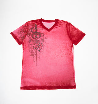 Kayden.K T-Shirt mit Crystal Strasssteine für Herren ( Rot )