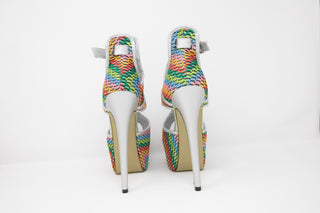 JAZA Elegante und Komfort Fischmaul High Heels in Rainbow ( Mehrfarbig )