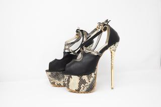 JAZA Sexy Elegante und Komfort Fischmaul High Heels in Snake Design