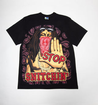 Lil Wayne Stop Snitching Oversized Graphic T-Shirt für Herren ( Black )