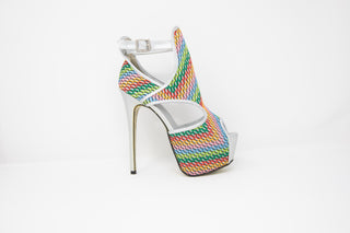 JAZA Elegante und Komfort Fischmaul High Heels in Rainbow ( Mehrfarbig )