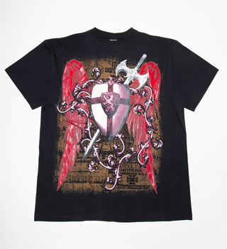 Wikinger Oversized T-Shirt mit Gothic Tempelritter Graphic für Herren ( Black )