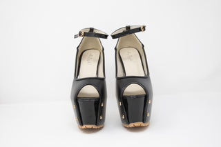 JAZA Sexy Elegante Fischmouth High Heels in schwarz