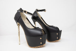 JAZA Sexy Elegante Fischmouth High Heels in schwarz
