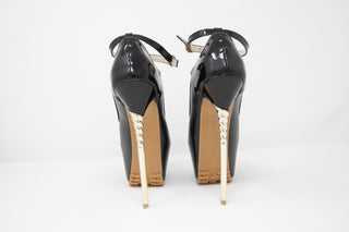 JAZA Sexy Elegante Fischmouth High Heels in schwarz