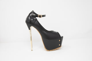 JAZA Sexy Elegante Fischmouth High Heels in schwarz