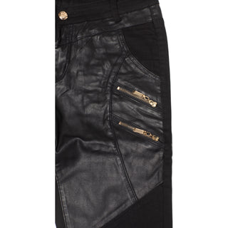 Jaza Fashion Chino Jeans mit PU Leder für Herren