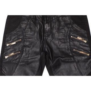 Jaza Fashion Chino Jeans mit PU Leder für Herren