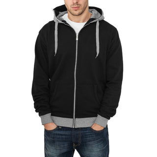 Urban Classics Light Fleece Zip Hoodie Sweatjacke BLK/GRY