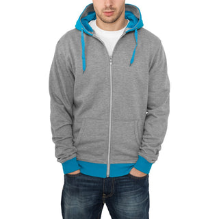 Urban Classics Light Fleece Zip Hoodie Sweatjacke GRY/TUR